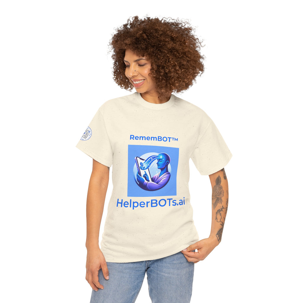 Unisex RememBOT™ in Square Heavy Cotton Tee (Light Edition with Blue Print)