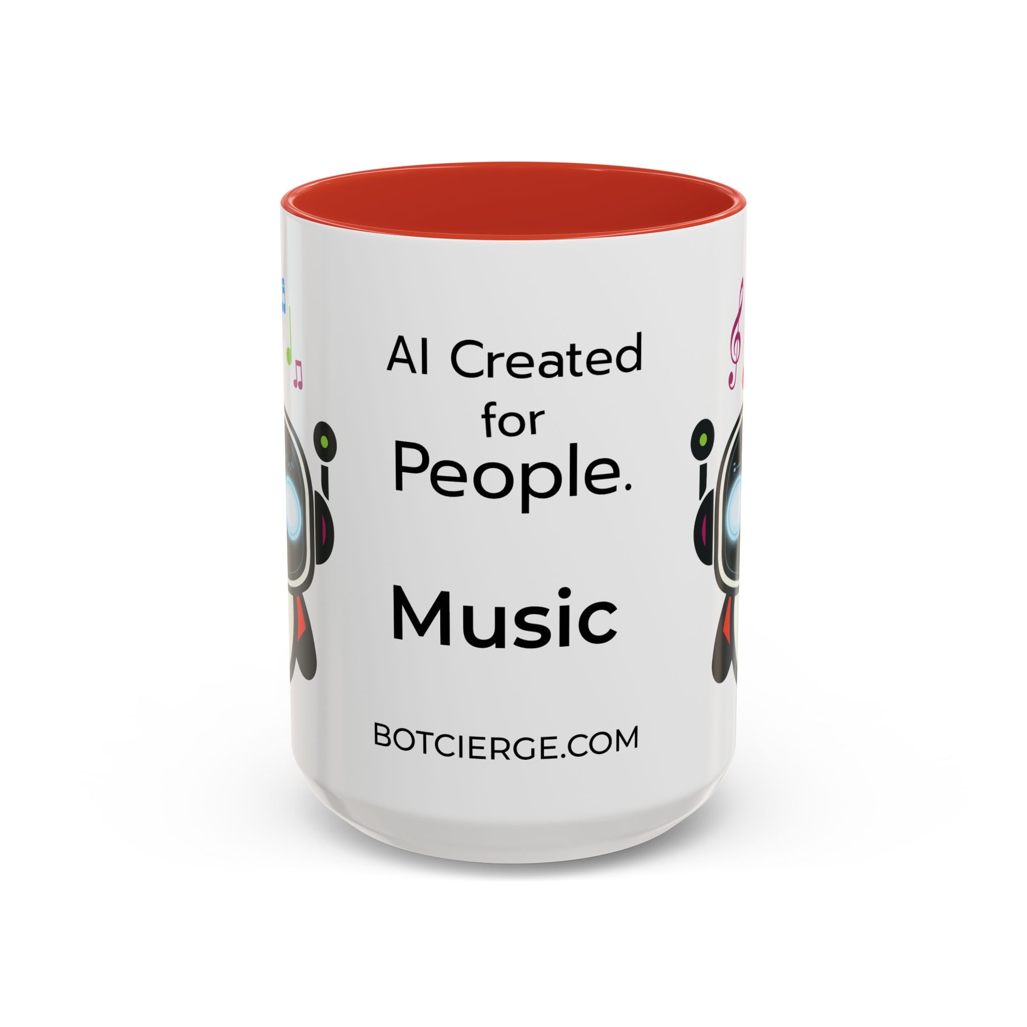 Music BOT Accent Coffee Mug (11, 15oz) (Light Edition with Black Print)