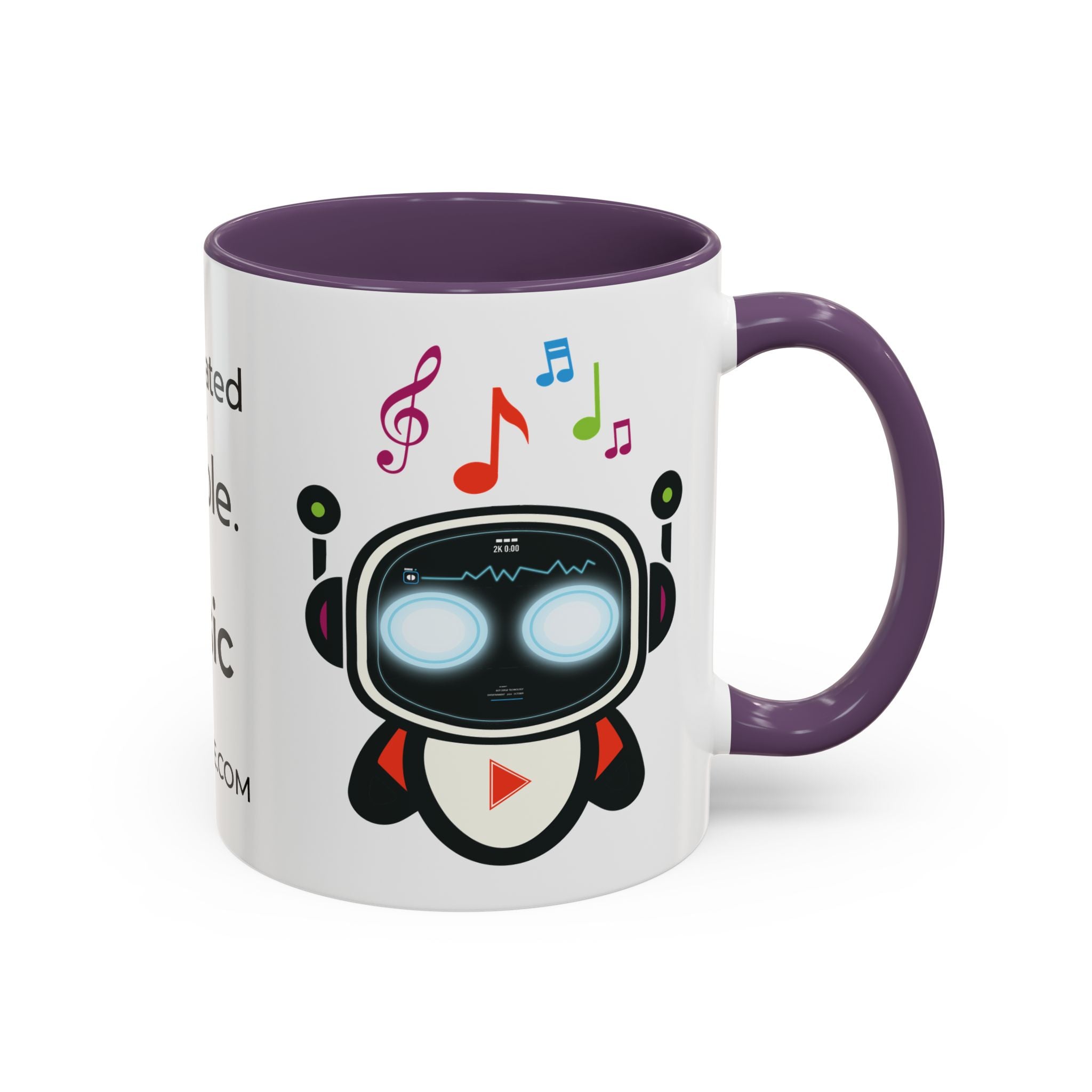 Music BOT Accent Coffee Mug (11, 15oz) (Light Edition with Black Print)
