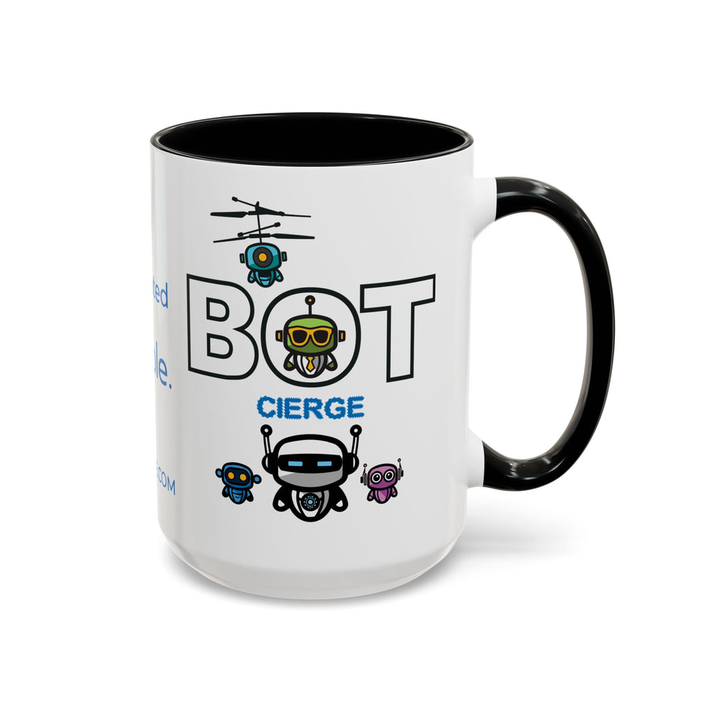 Logo Accent Coffee Mug (11, 15oz) (Dark Edition with Light Blue Print)