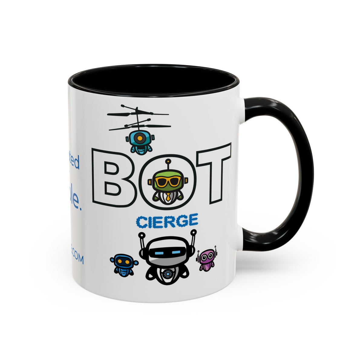 Logo Accent Coffee Mug (11, 15oz) (Dark Edition with Light Blue Print)