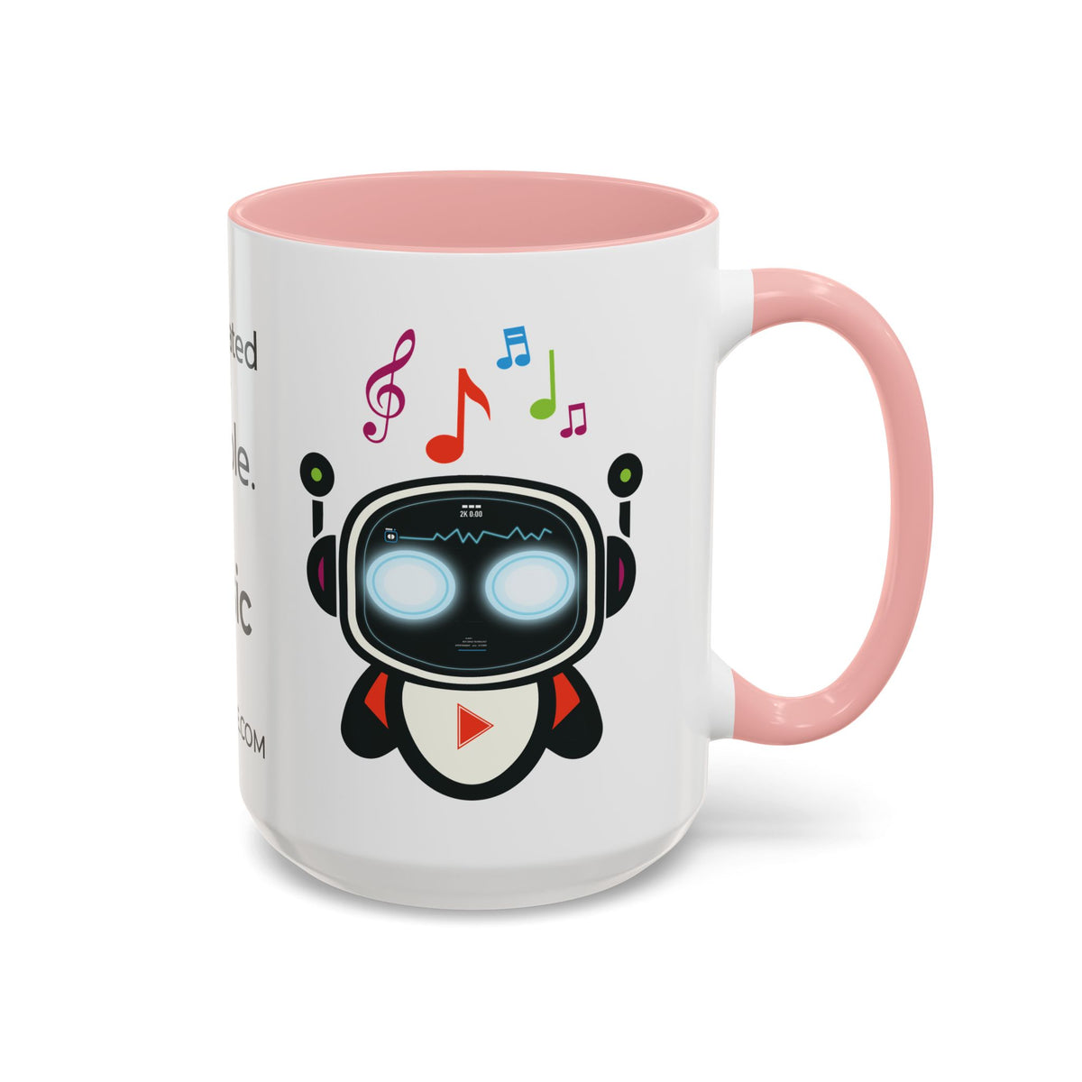 Music BOT Accent Coffee Mug (11, 15oz) (Light Edition with Black Print)