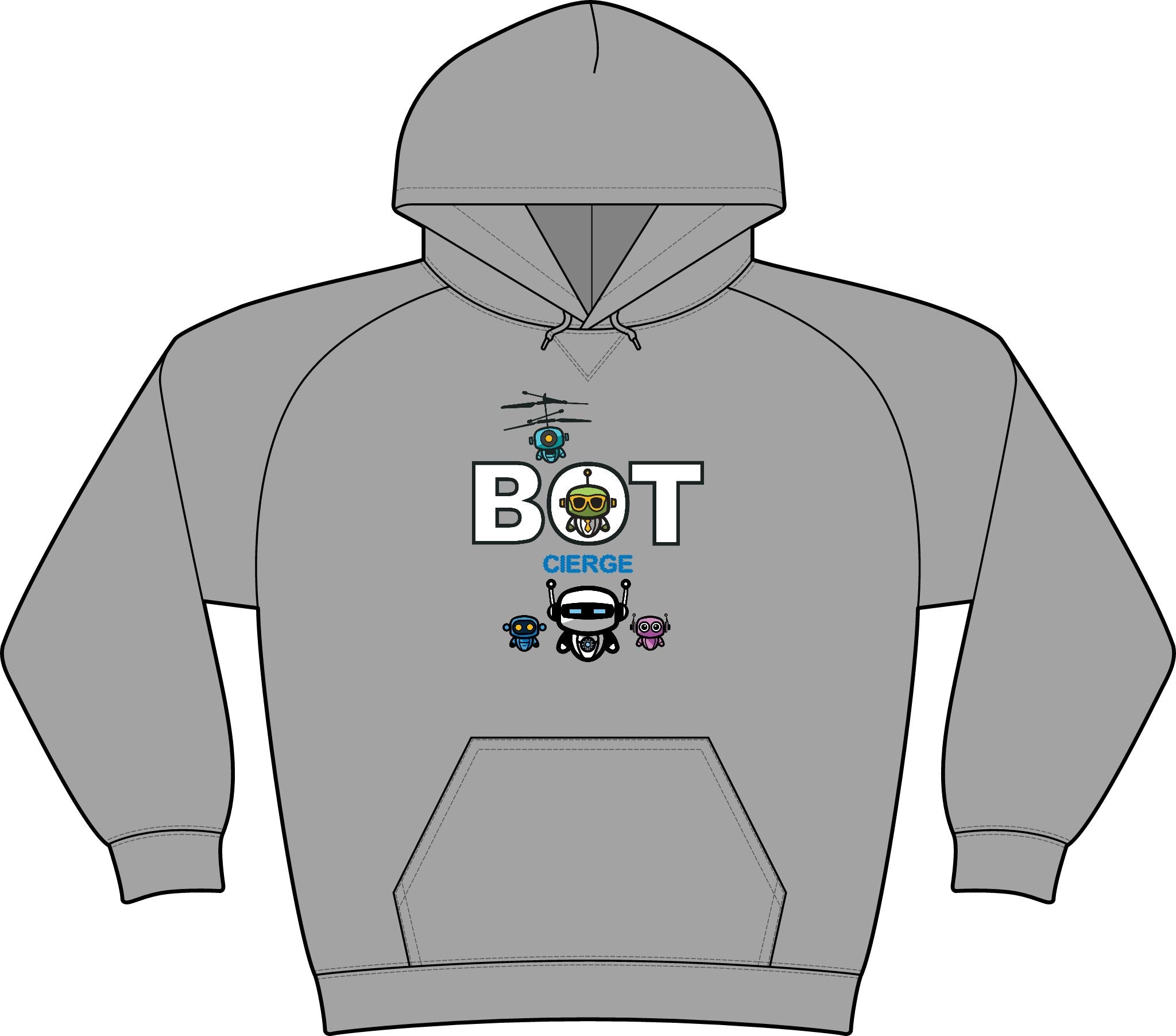 Logo Unisex Drive Fleece Pullover Hoodie (Dark Edition with White Print)