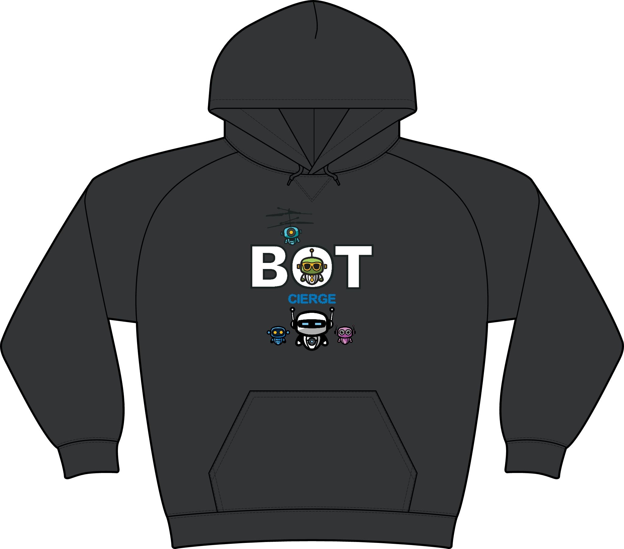 Logo Unisex Drive Fleece Pullover Hoodie (Dark Edition with White Print)