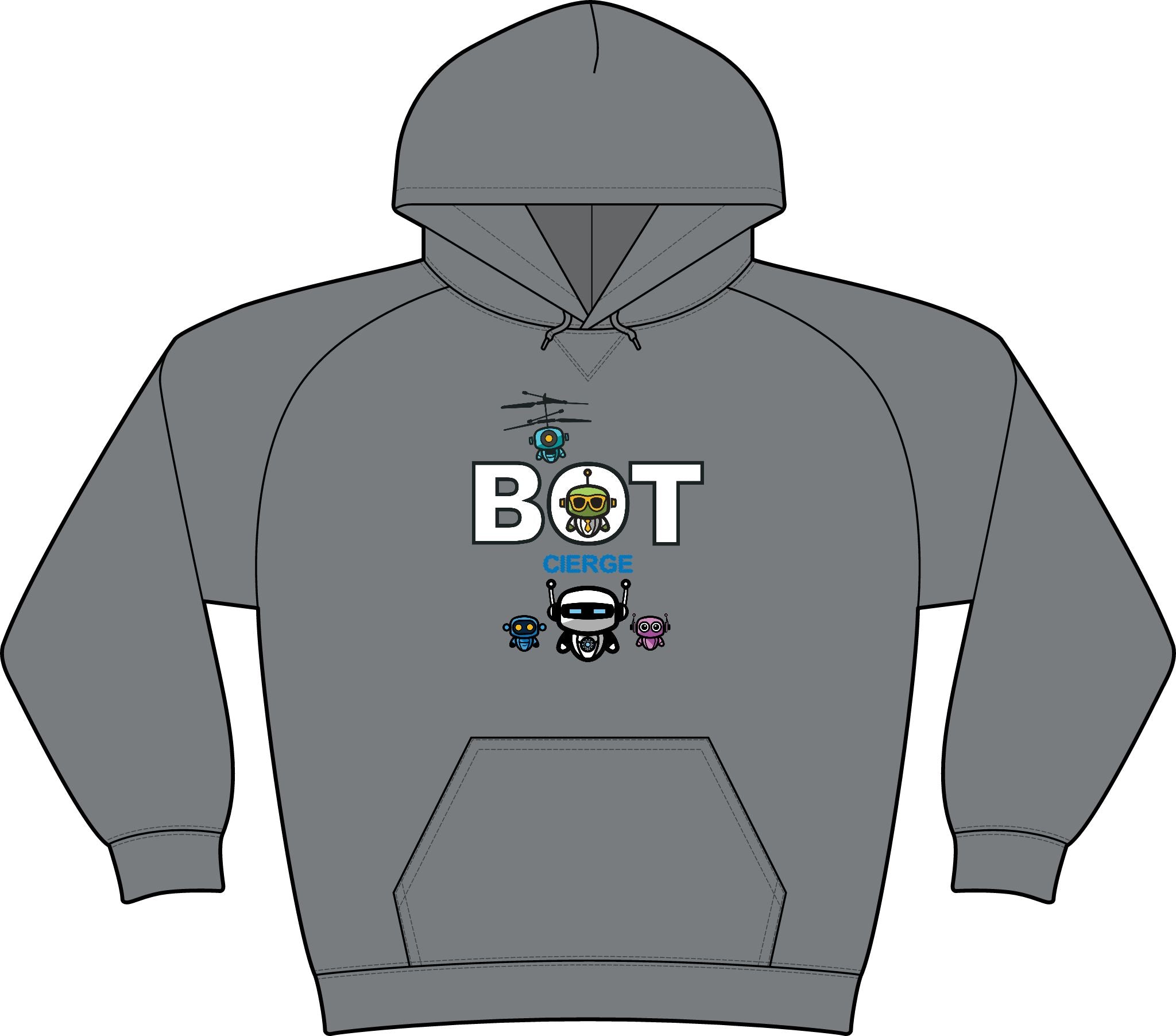 Logo Unisex Drive Fleece Pullover Hoodie (Dark Edition with White Print)