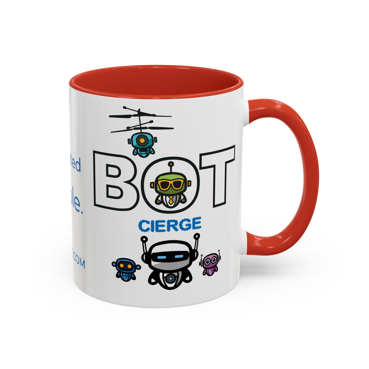 Logo Accent Coffee Mug (11, 15oz) (Dark Edition with Light Blue Print)