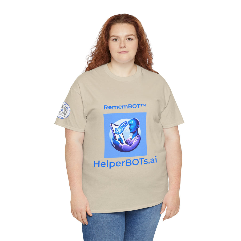 Unisex RememBOT™ in Square Heavy Cotton Tee (Light Edition with Blue Print)