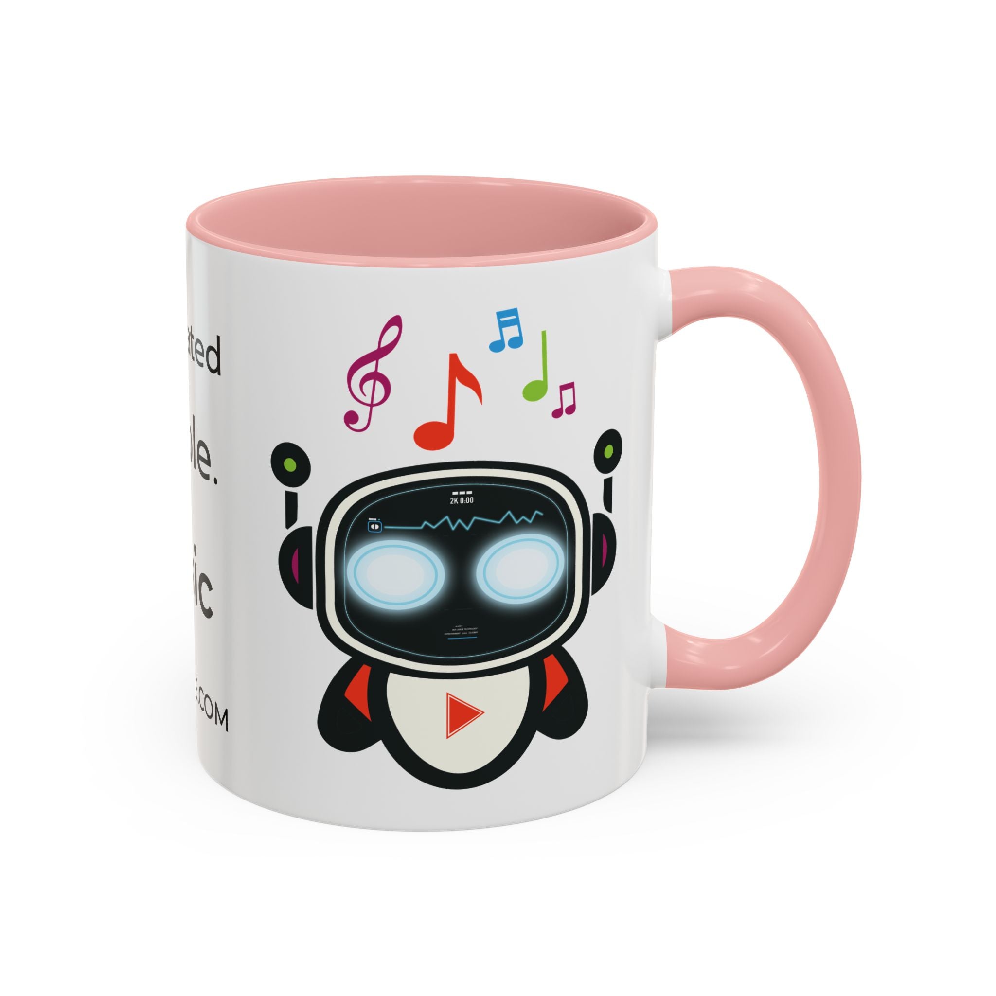 Music BOT Accent Coffee Mug (11, 15oz) (Light Edition with Black Print)