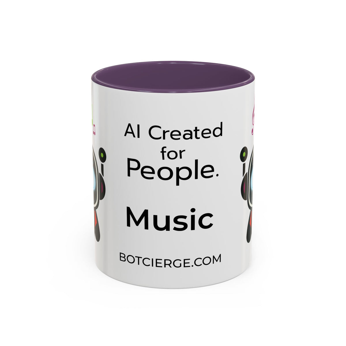 Music BOT Accent Coffee Mug (11, 15oz) (Light Edition with Black Print)