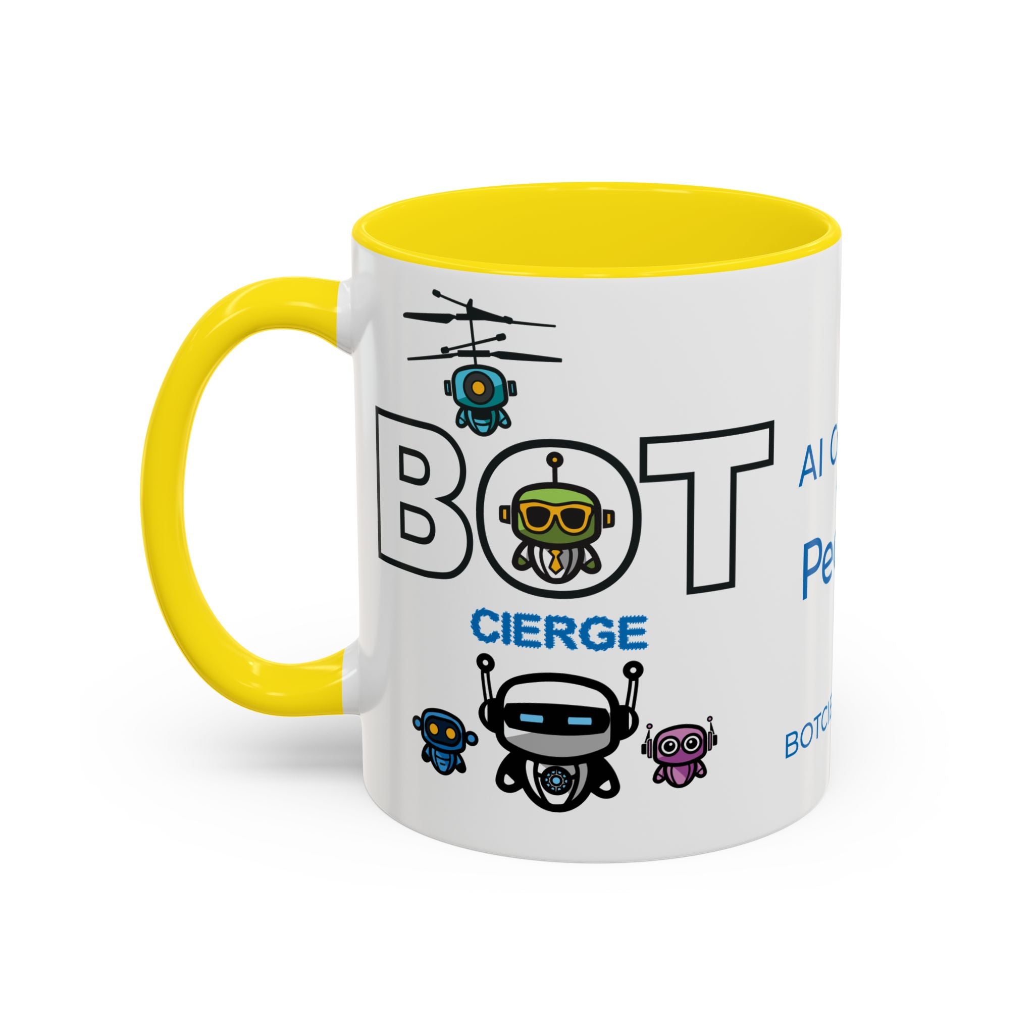 Logo Accent Coffee Mug (11, 15oz) (Dark Edition with Light Blue Print)
