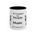 Music BOT Accent Coffee Mug (11, 15oz) (Light Edition with Black Print)