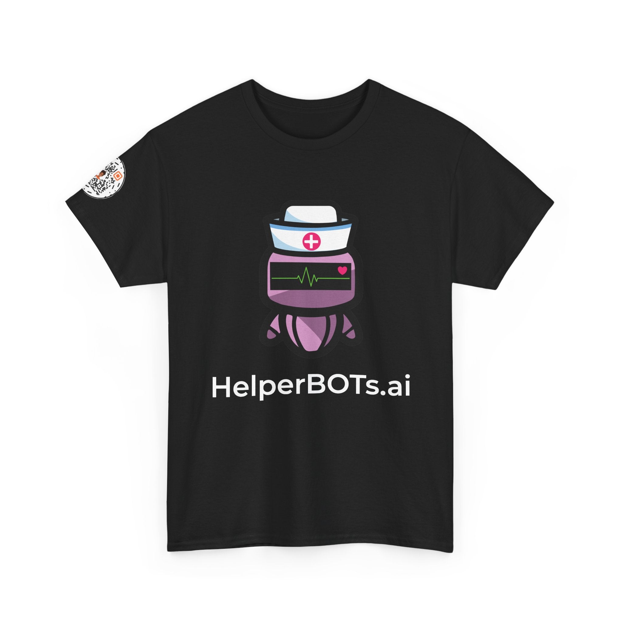 Unisex Healthcare BOT Heavy Cotton Tee (Dark Edition with White Print)