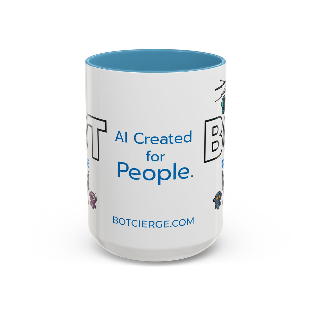 Logo Accent Coffee Mug (11, 15oz) (Dark Edition with Light Blue Print)
