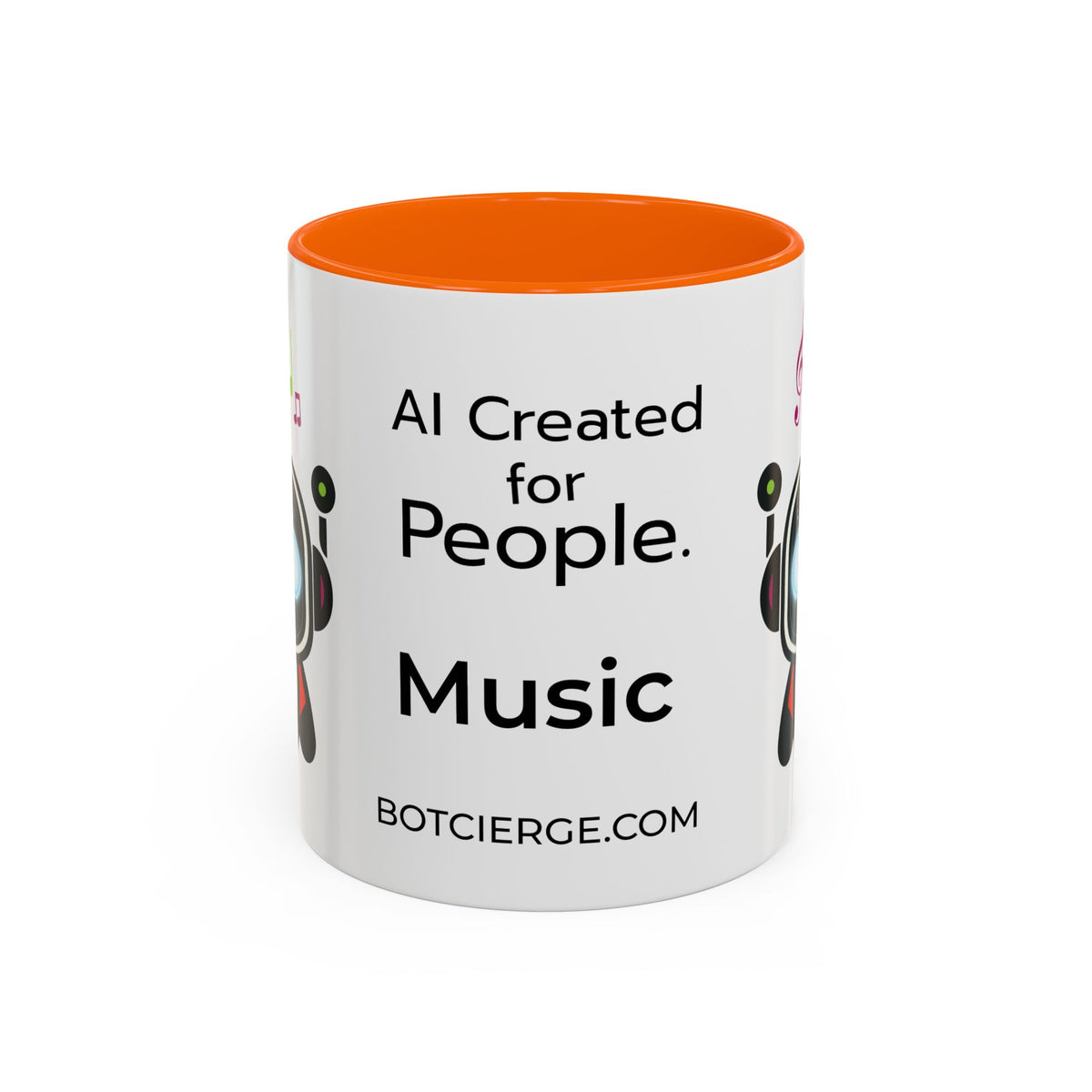 Music BOT Accent Coffee Mug (11, 15oz) (Light Edition with Black Print)