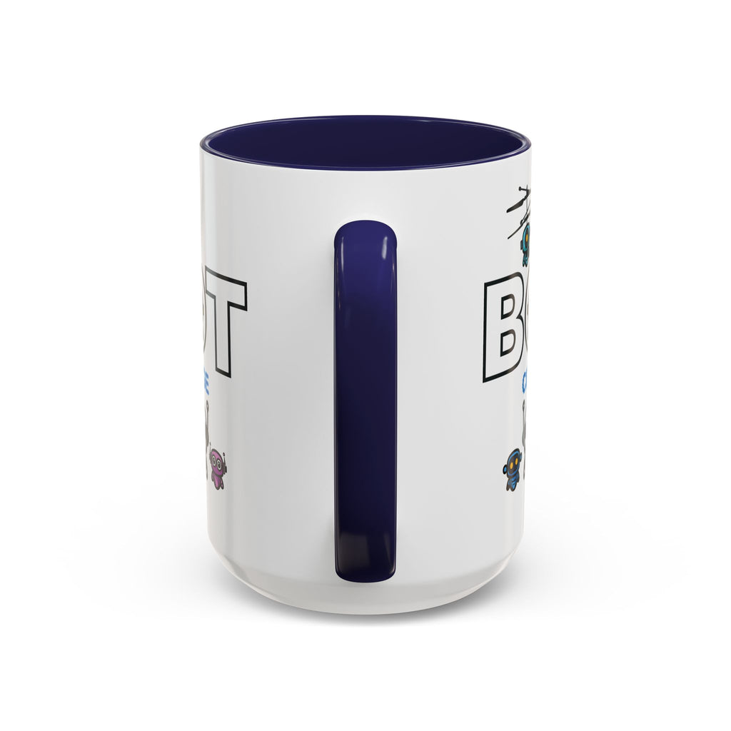 Logo Accent Coffee Mug (11, 15oz) (Dark Edition with Light Blue Print)