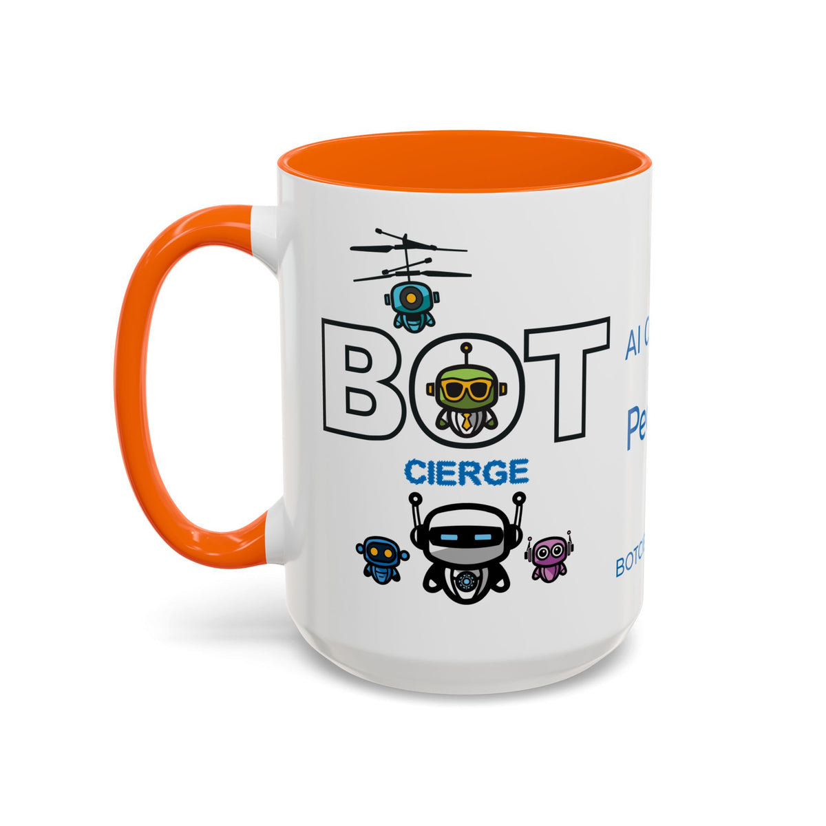Logo Accent Coffee Mug (11, 15oz) (Dark Edition with Light Blue Print)