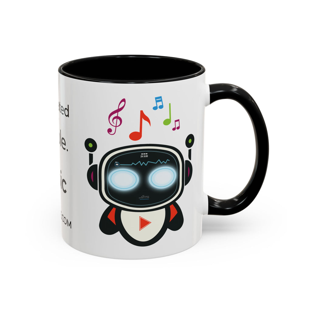 Music BOT Accent Coffee Mug (11, 15oz) (Light Edition with Black Print)