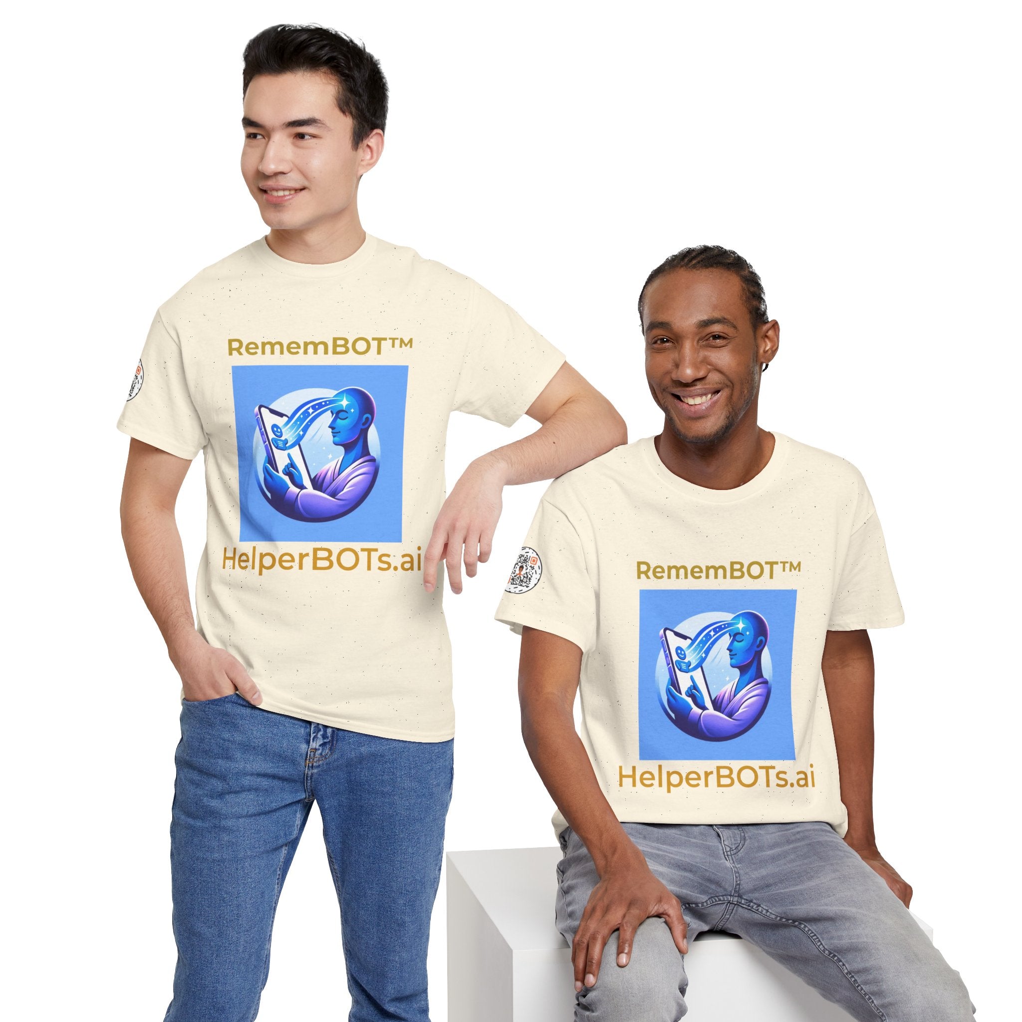 Unisex RememBOT™ Heavy Cotton Tee (Light Edition with Gold Lettering)