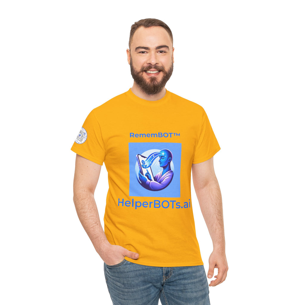 Unisex RememBOT™ in Square Heavy Cotton Tee (Light Edition with Blue Print)