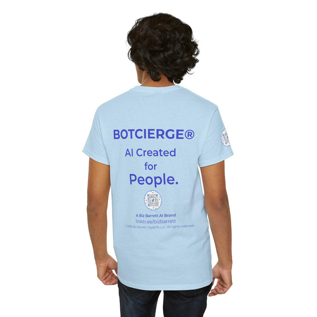 Unisex RememBOT™ in Square Heavy Cotton Tee (Light Edition with Blue Print)