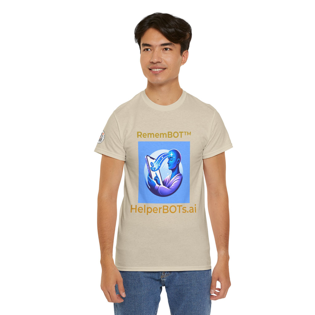 Unisex RememBOT™ Heavy Cotton Tee (Light Edition with Gold Lettering)