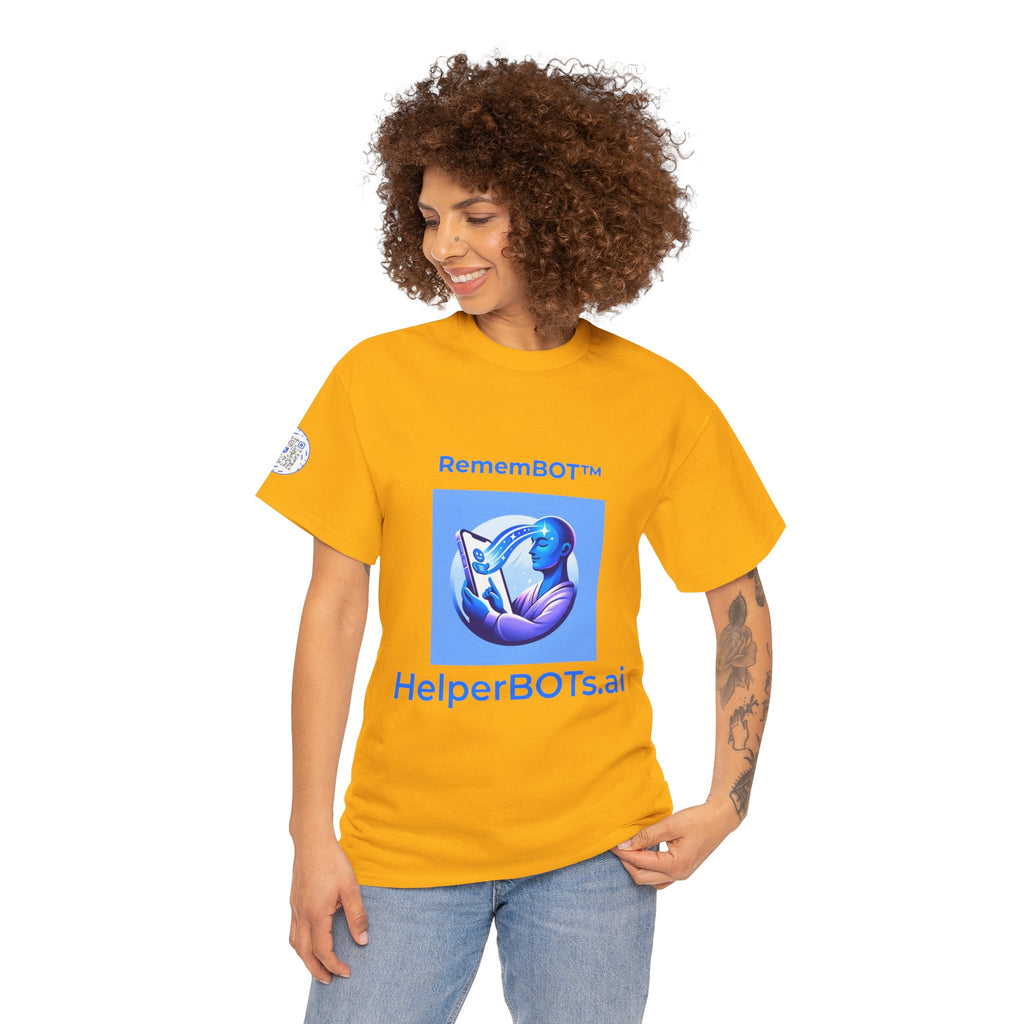 Unisex RememBOT™ in Square Heavy Cotton Tee (Light Edition with Blue Print)