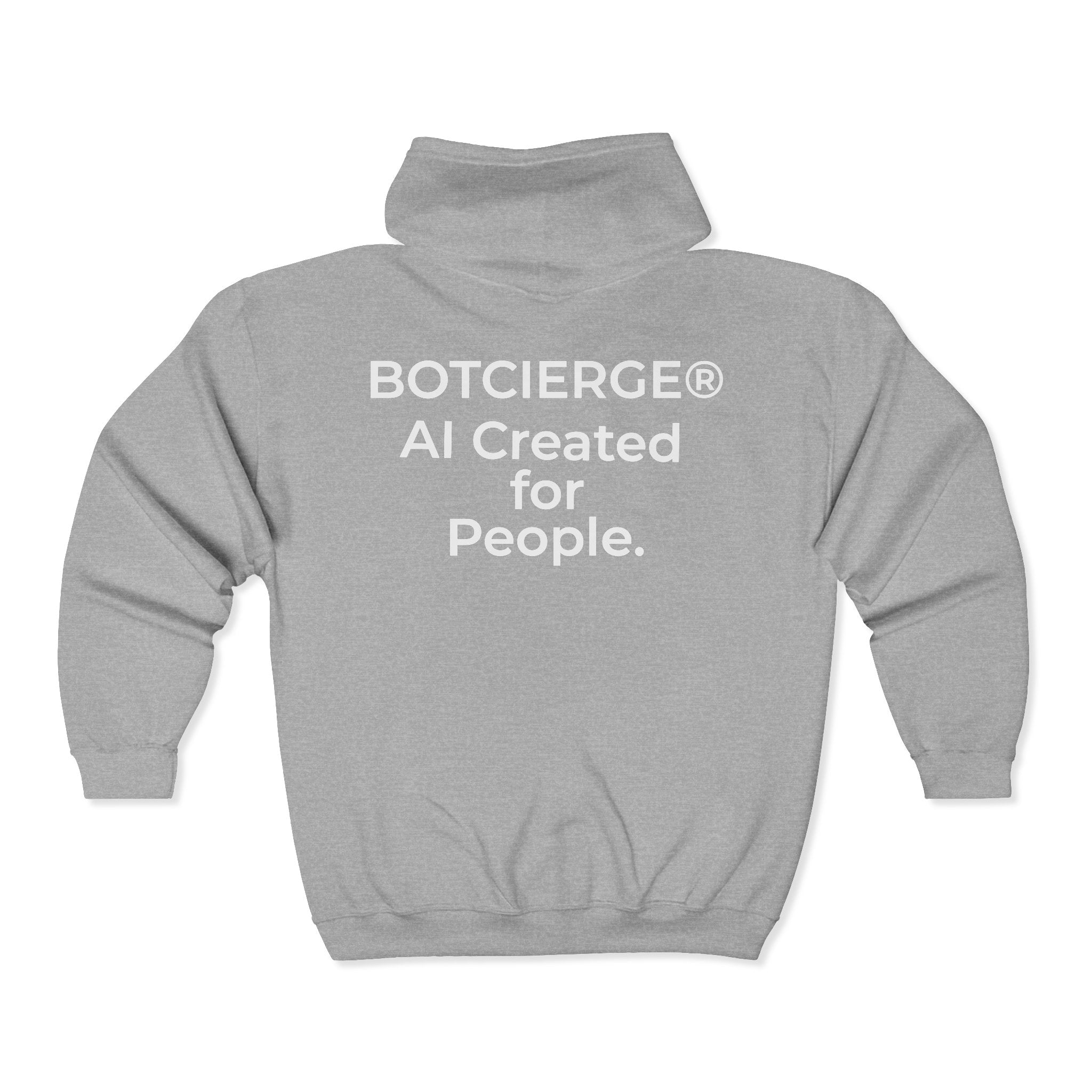 Logo Unisex Heavy Blend™ Full Zip Hooded Sweatshirt (Dark Edition with White Print)