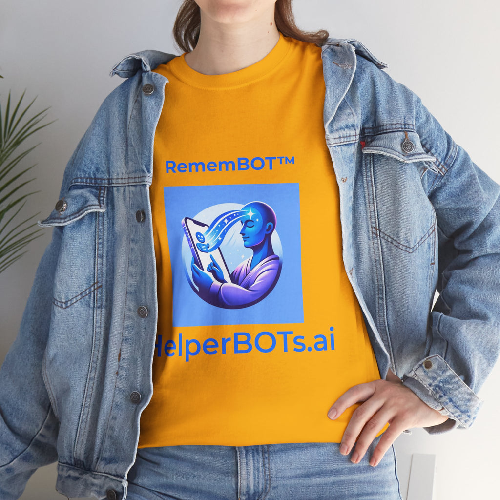 Unisex RememBOT™ in Square Heavy Cotton Tee (Light Edition with Blue Print)