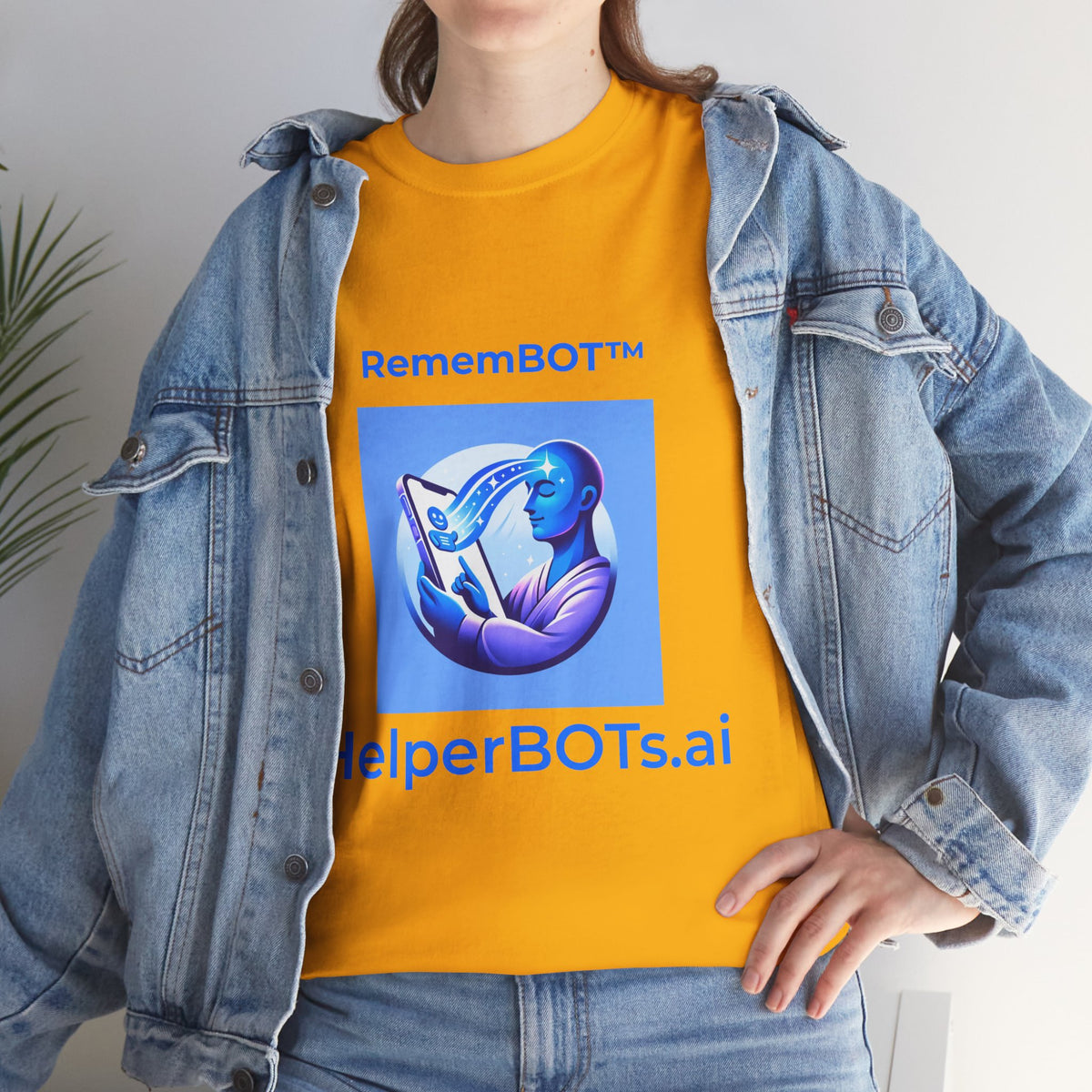 Unisex RememBOT™ in Square Heavy Cotton Tee (Light Edition with Blue Print)