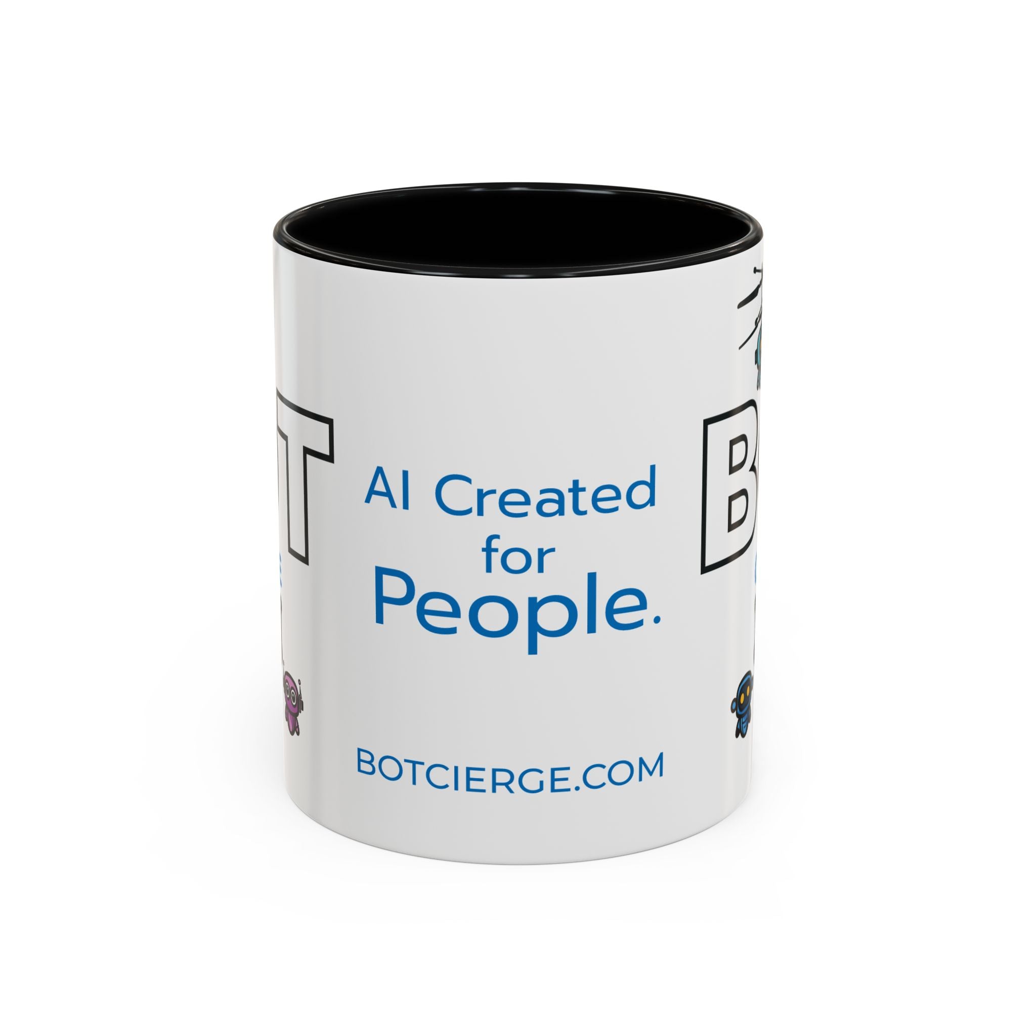 Logo Accent Coffee Mug (11, 15oz) (Dark Edition with Light Blue Print)