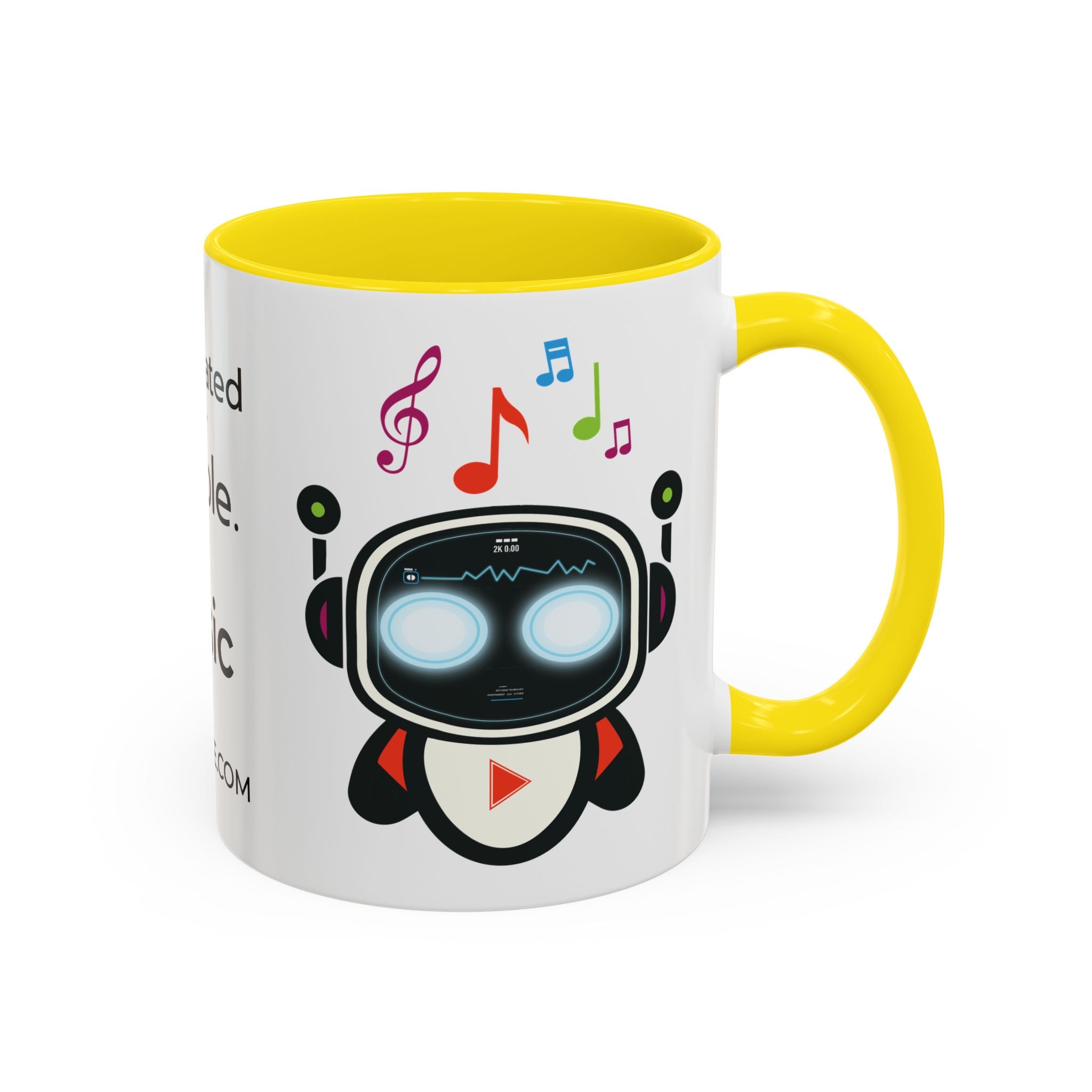 Music BOT Accent Coffee Mug (11, 15oz) (Light Edition with Black Print)