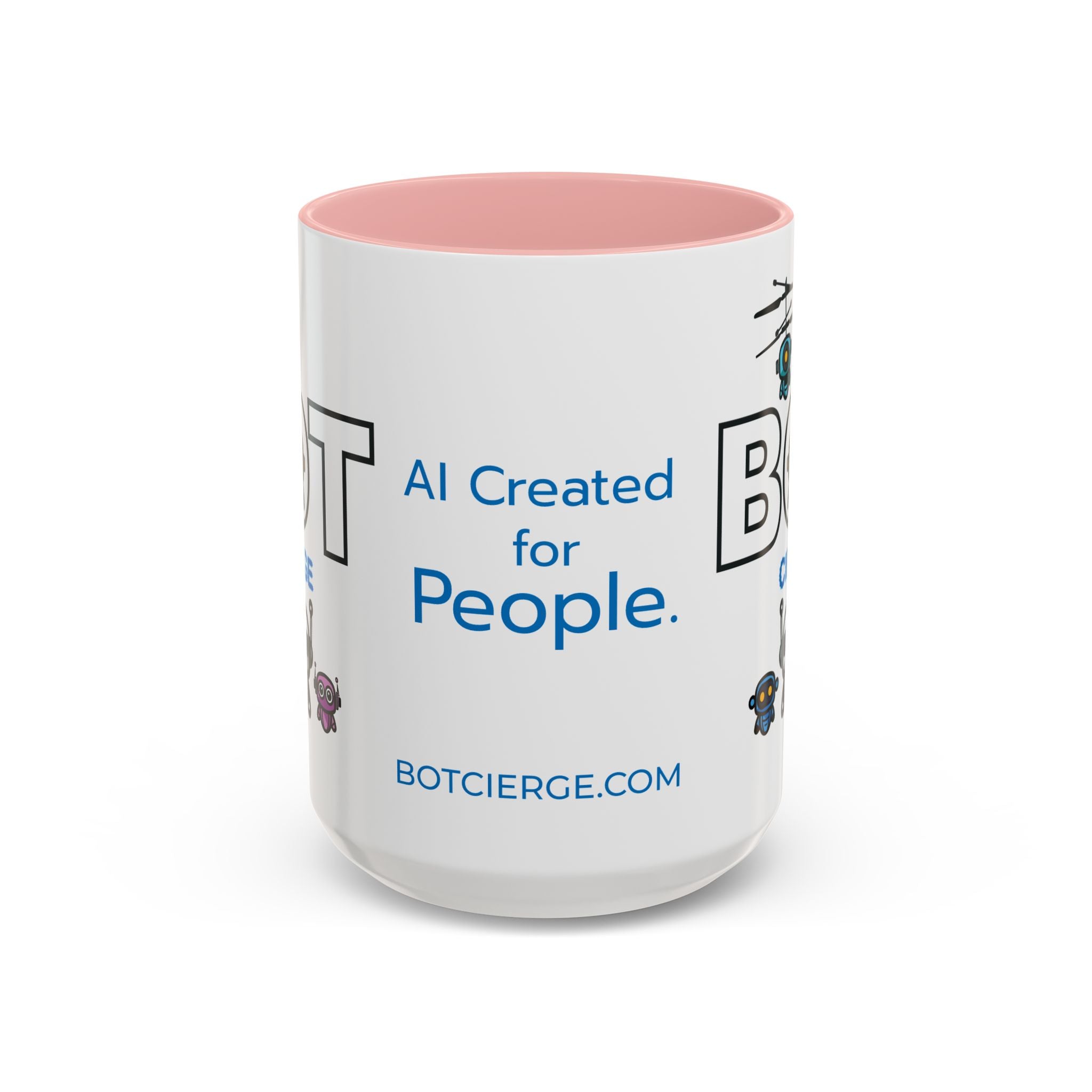 Logo Accent Coffee Mug (11, 15oz) (Dark Edition with Light Blue Print)