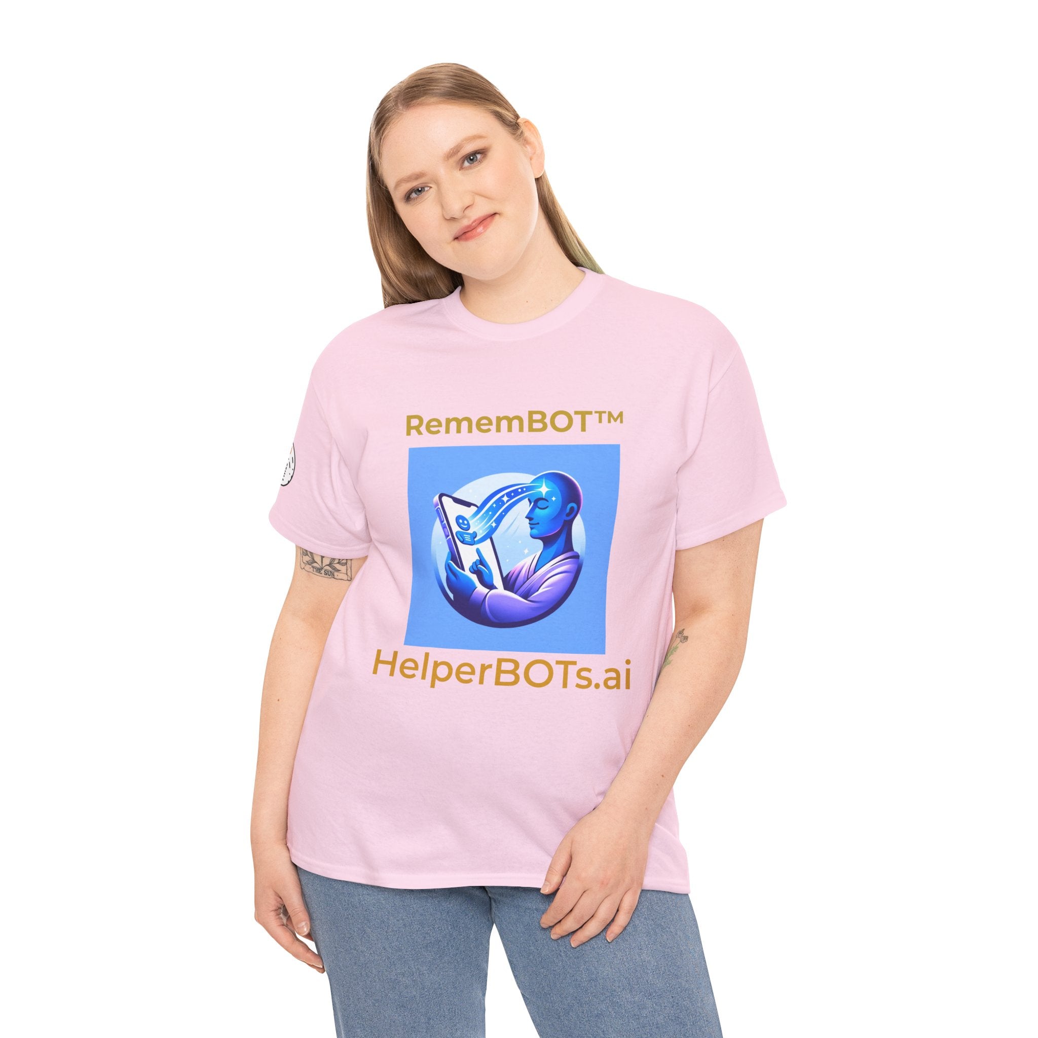 Unisex RememBOT™ Heavy Cotton Tee (Light Edition with Gold Lettering)