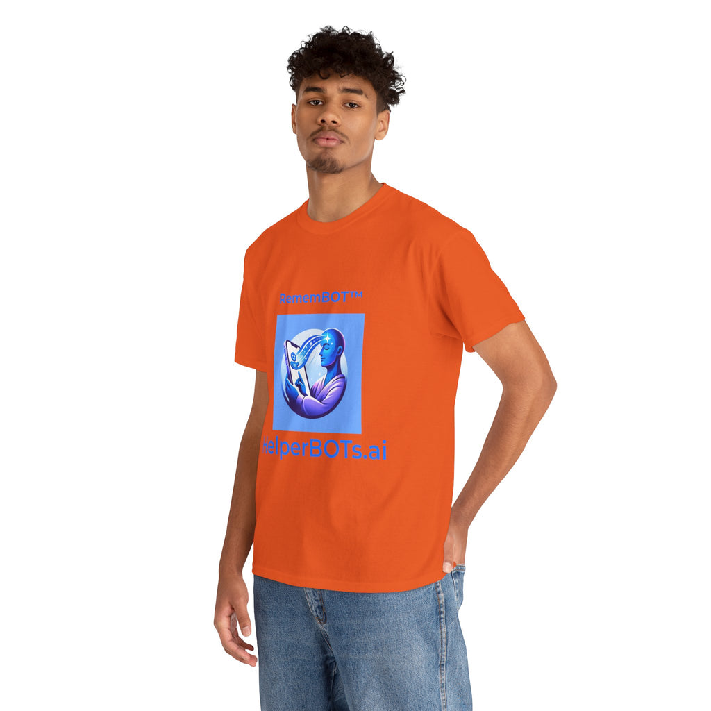Unisex RememBOT™ in Square Heavy Cotton Tee (Light Edition with Blue Print)