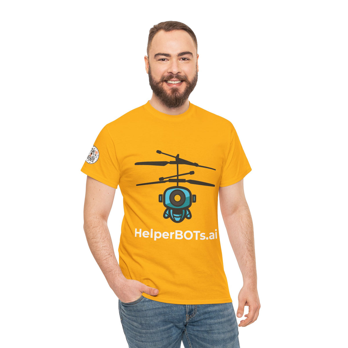 Unisex Security BOT Heavy Cotton Tee (Dark Edition with White Print)