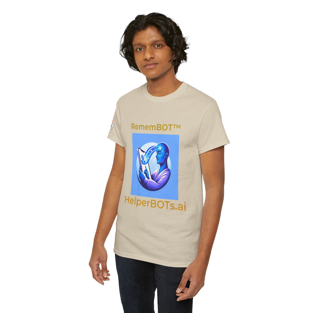 Unisex RememBOT™ Heavy Cotton Tee (Light Edition with Gold Lettering)