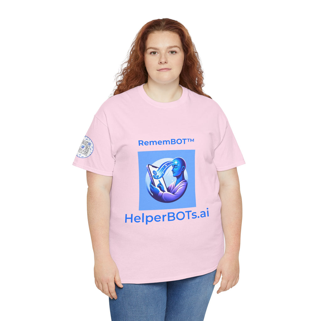Unisex RememBOT™ in Square Heavy Cotton Tee (Light Edition with Blue Print)