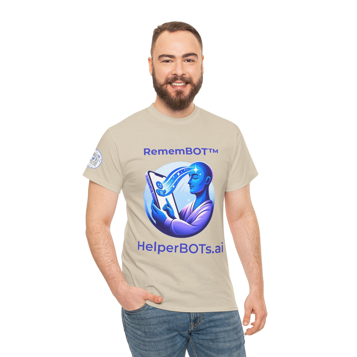 Unisex RememBOT™ Heavy Cotton Tee (Light Edition with Purple Print)