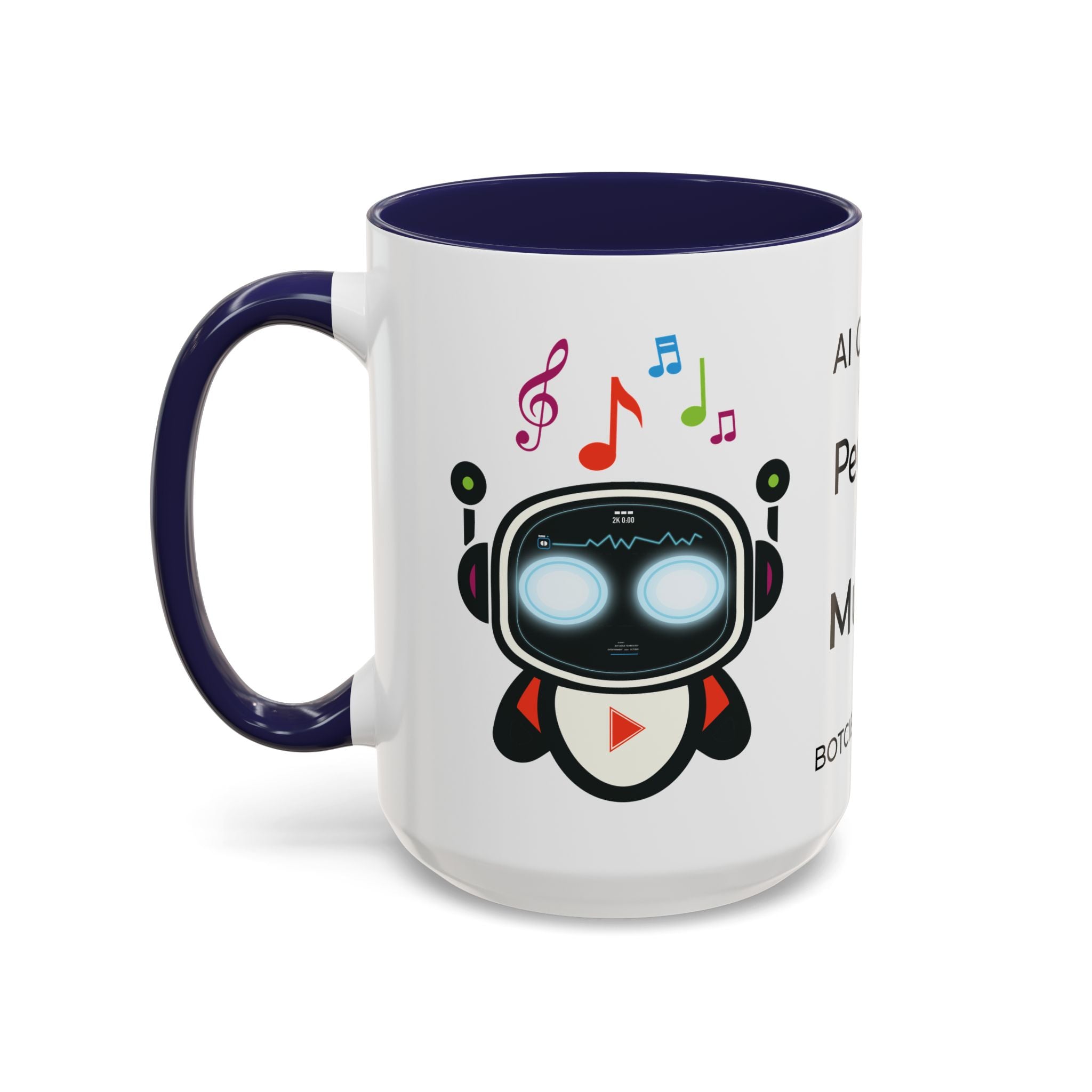 Music BOT Accent Coffee Mug (11, 15oz) (Light Edition with Black Print)