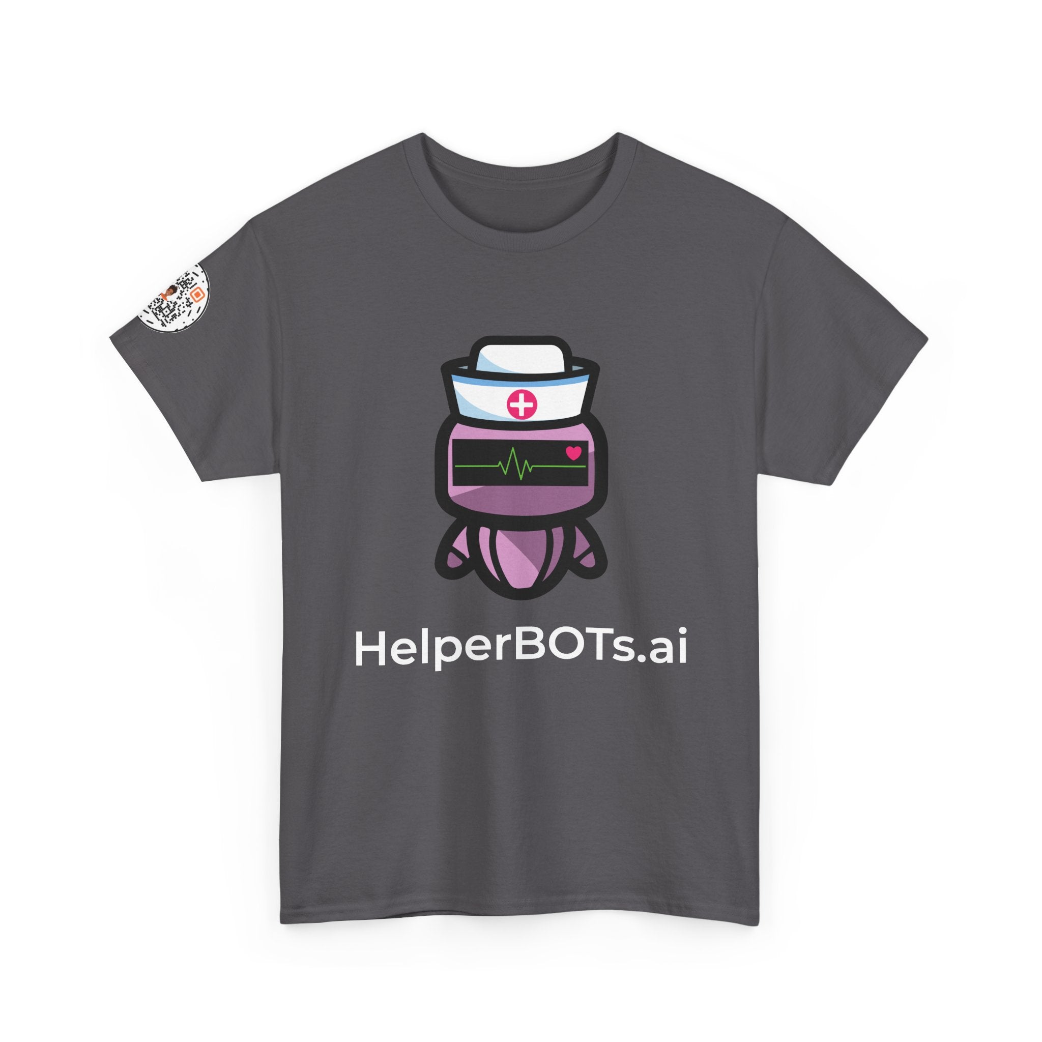 Unisex Healthcare BOT Heavy Cotton Tee (Dark Edition with White Print)
