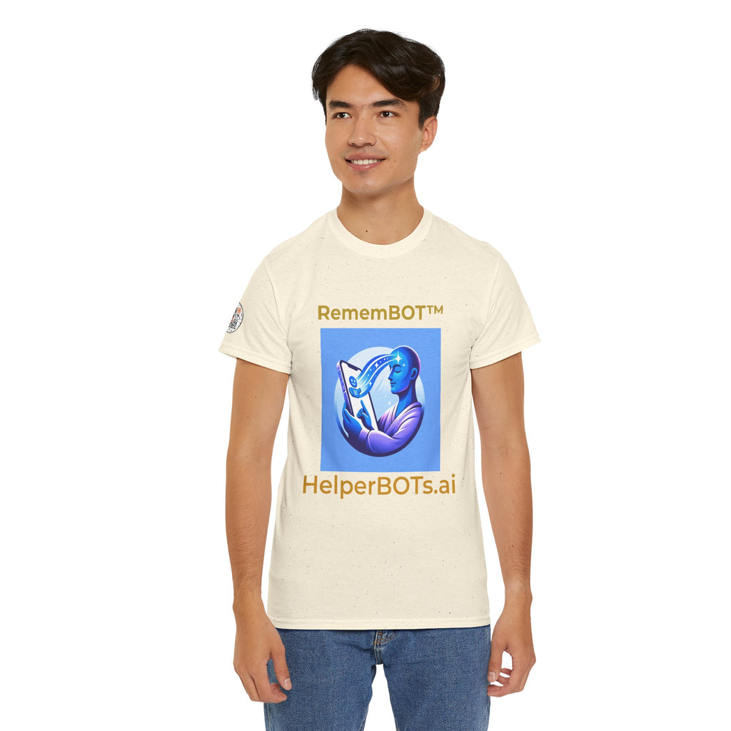 Unisex RememBOT™ Heavy Cotton Tee (Light Edition with Gold Lettering)