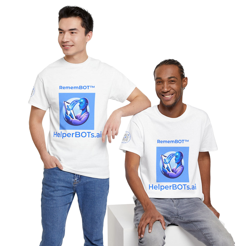Unisex RememBOT™ in Square Heavy Cotton Tee (Light Edition with Blue Print)