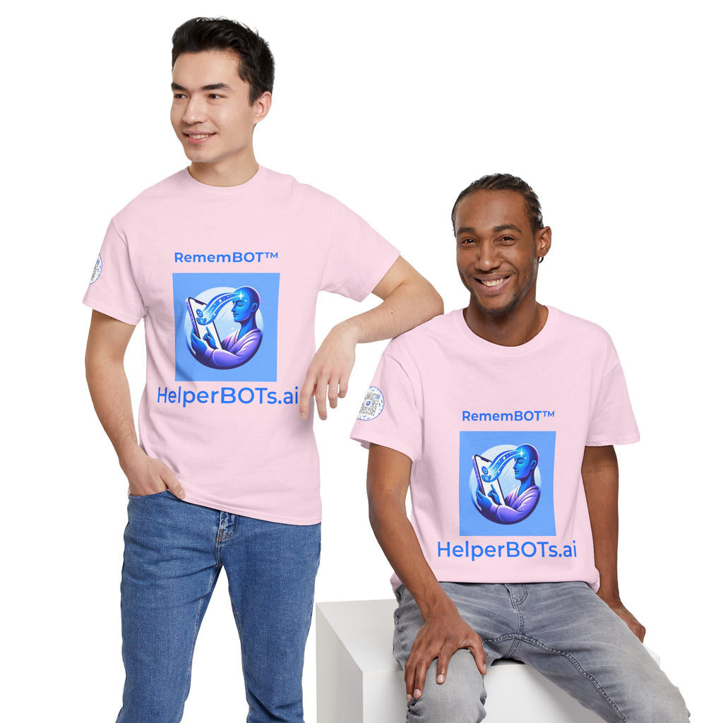 Unisex RememBOT™ in Square Heavy Cotton Tee (Light Edition with Blue Print)