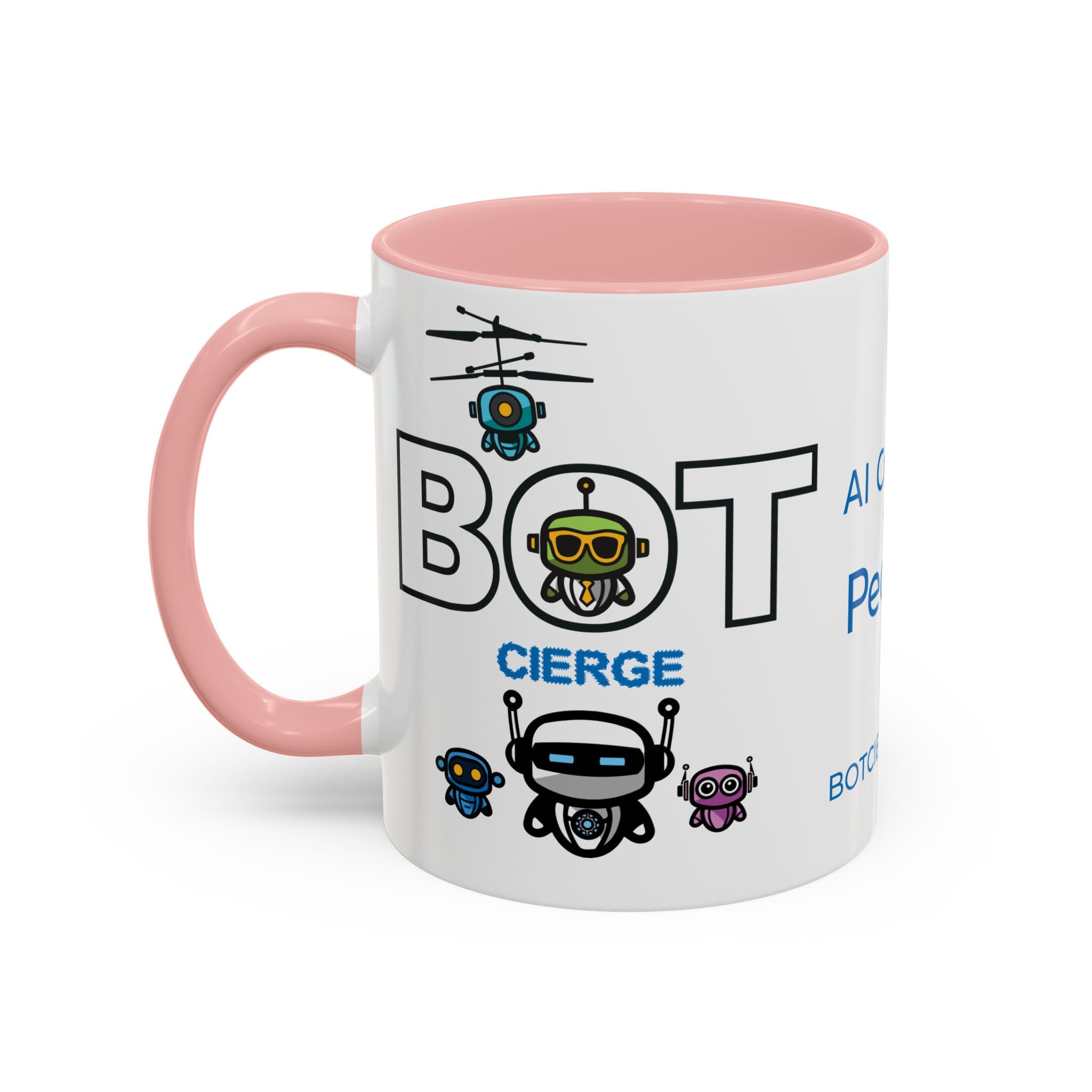 Logo Accent Coffee Mug (11, 15oz) (Dark Edition with Light Blue Print)