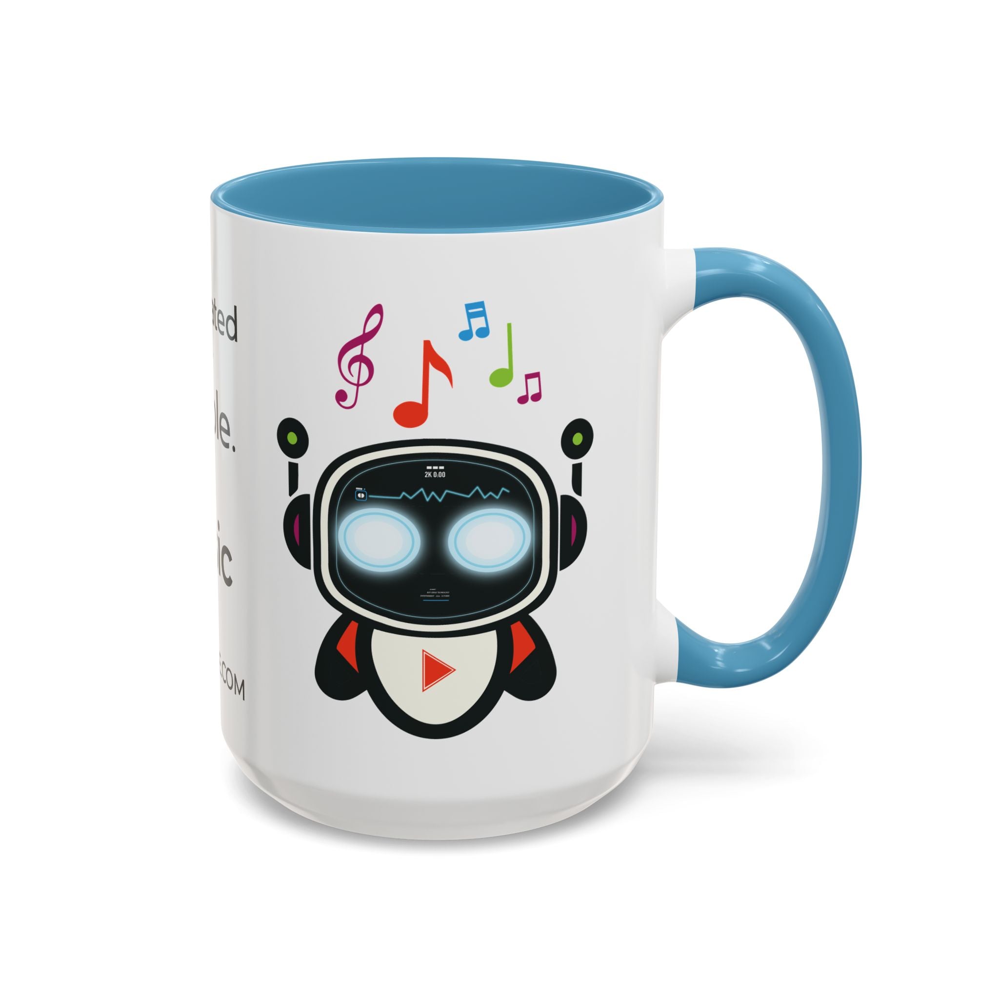 Music BOT Accent Coffee Mug (11, 15oz) (Light Edition with Black Print)