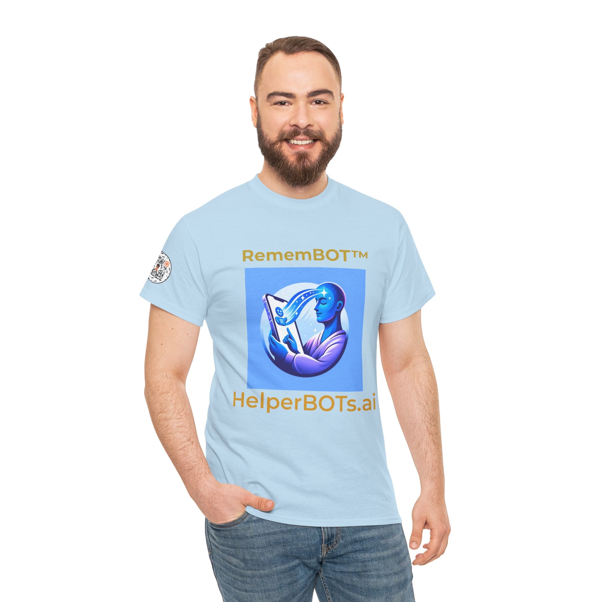 Unisex RememBOT™ Heavy Cotton Tee (Light Edition with Gold Lettering)