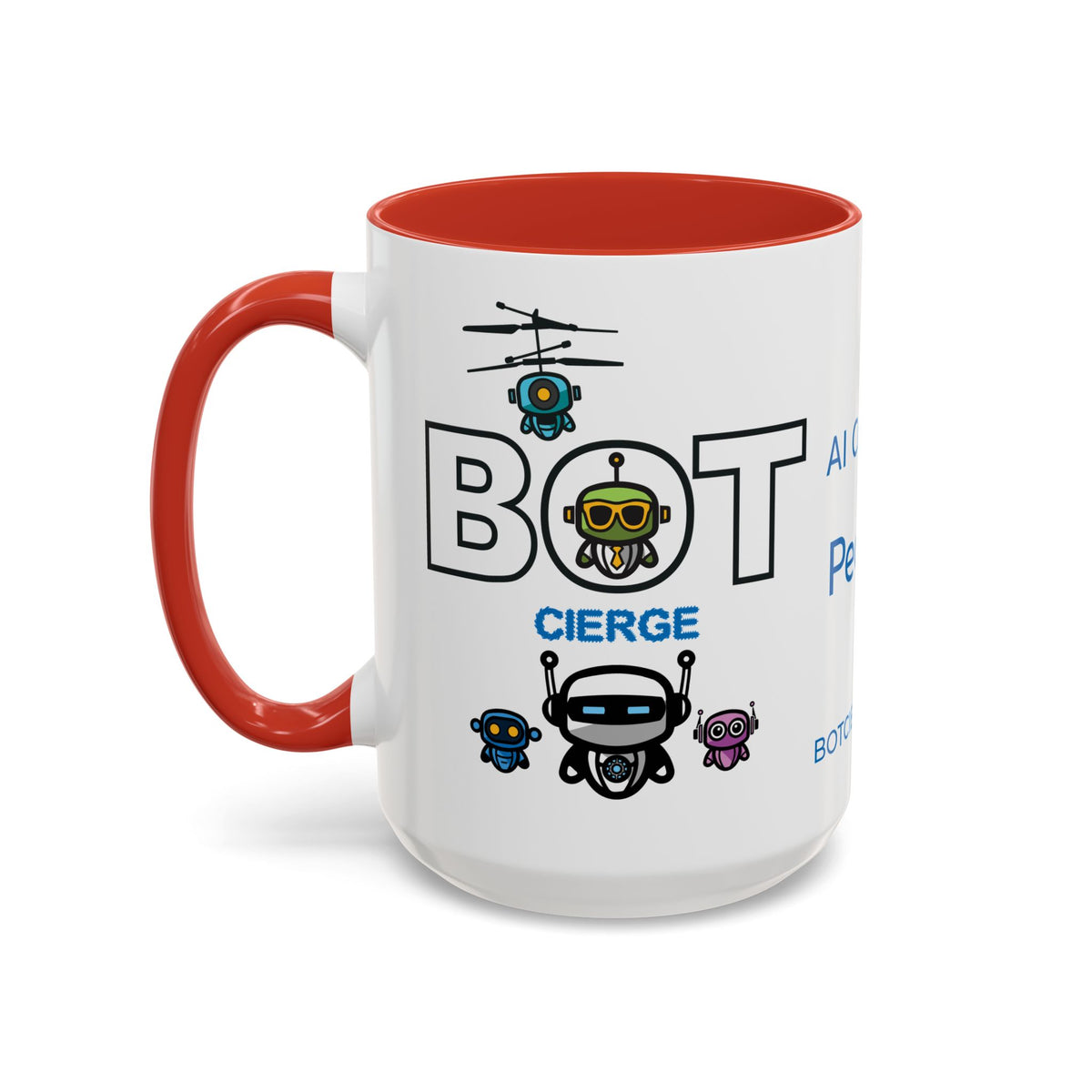 Logo Accent Coffee Mug (11, 15oz) (Dark Edition with Light Blue Print)