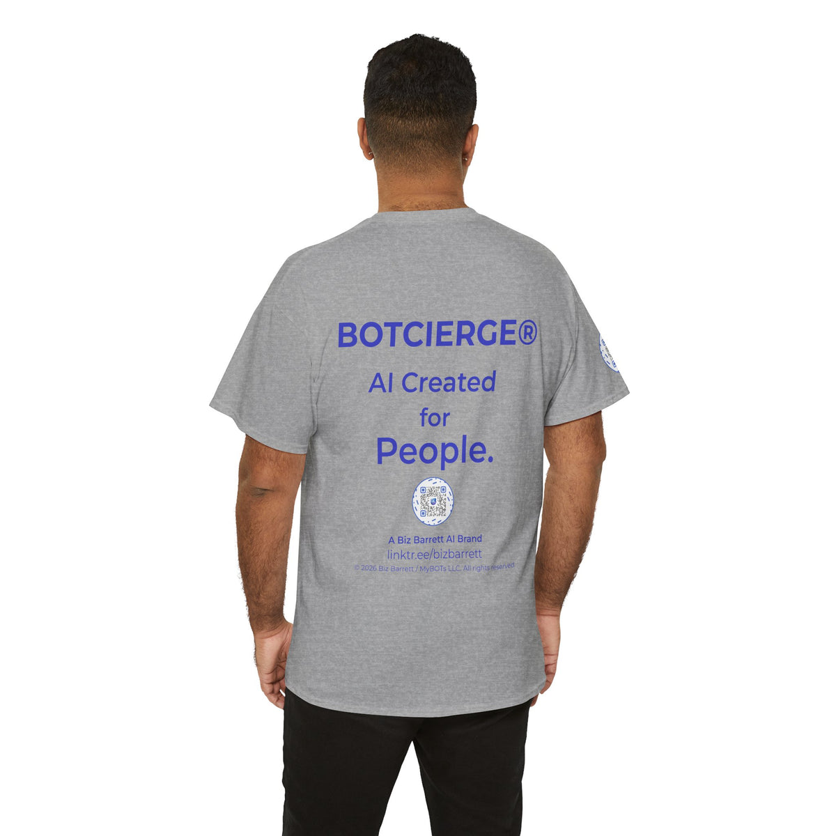 Unisex RememBOT™ in Square Heavy Cotton Tee (Light Edition with Blue Print)