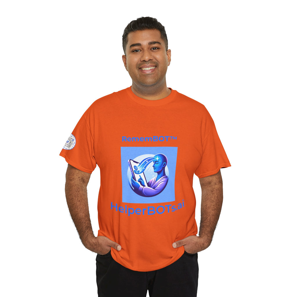 Unisex RememBOT™ in Square Heavy Cotton Tee (Light Edition with Blue Print)