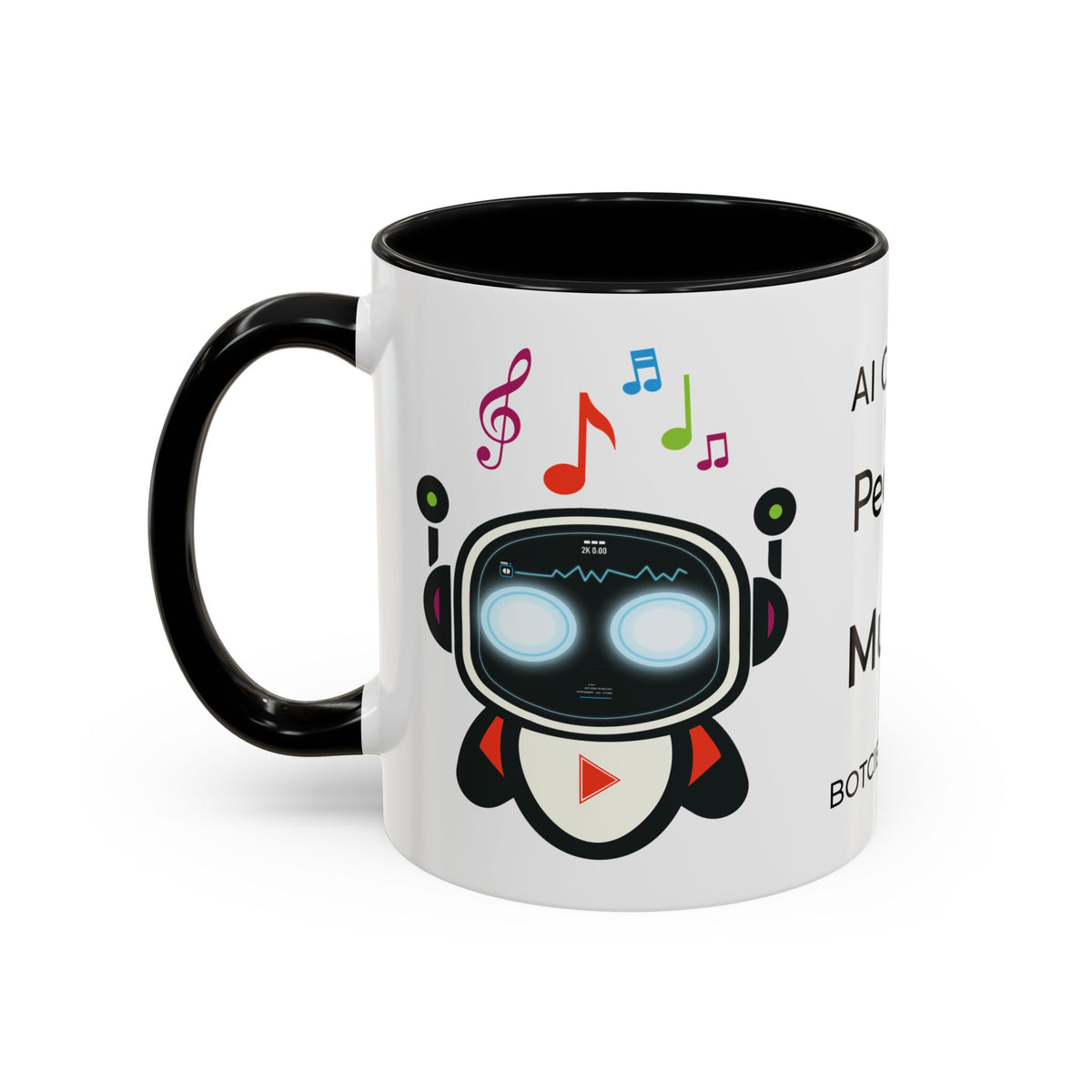Music BOT Accent Coffee Mug (11, 15oz) (Light Edition with Black Print)